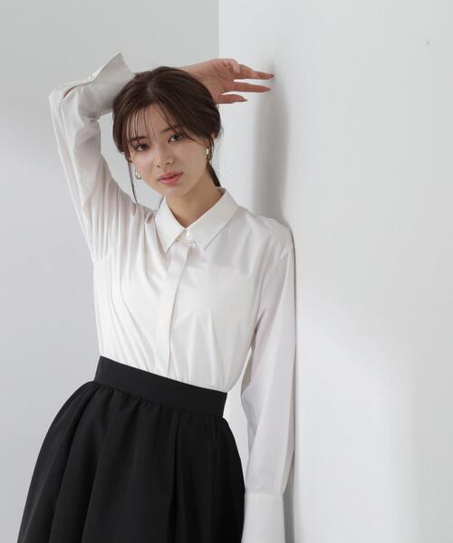 PROPORTION BODY DRESSING（プロポーションボディドレッシング）の「パール取外しシャツ / 1214110106（シャツ/ブラウス・レディース・ホワイト/ブルー・FREE）」の16枚目の写真