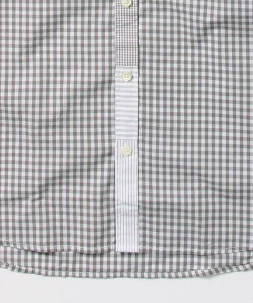 BEAMS（ビームス）の「BEAMS / ギンガムチェック 前立キリカエ ミニ襟 ボタンダウン シャツ（シャツ/ブラウス・メンズ・ブラック/ブルー/グレー・LARGE/SMALL/MEDIUM/X-LARGE）」の16枚目の写真