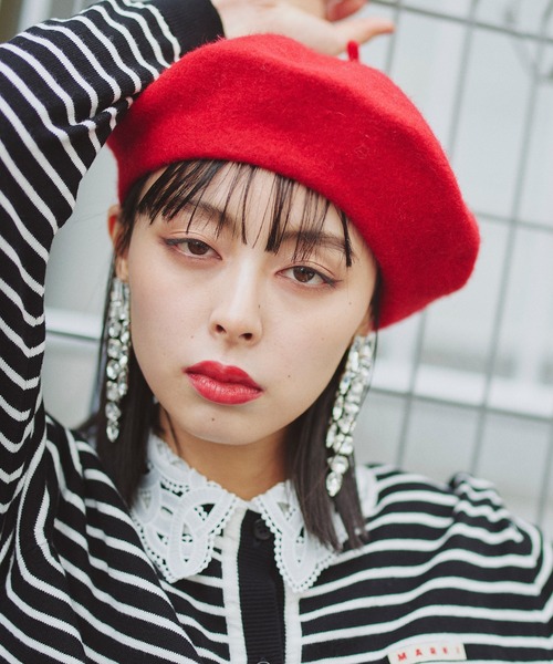 Narcissus（ナルシス）の「【Narcissus】シンプルベレー帽（ハンチング/ベレー帽・レディース・ブラック/レッド/ピンク/ブルー・FREE）」の4枚目の写真