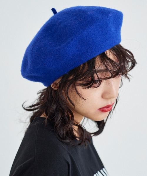 Narcissus（ナルシス）の「【Narcissus】シンプルベレー帽（ハンチング/ベレー帽・レディース・ブラック/レッド/ピンク/ブルー・FREE）」の3枚目の写真