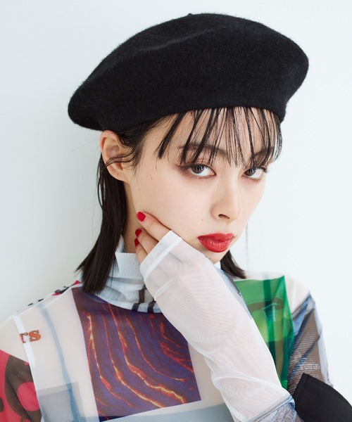 Narcissus（ナルシス）の「【Narcissus】シンプルベレー帽（ハンチング/ベレー帽・レディース・ブラック/レッド/ピンク/ブルー・FREE）」の2枚目の写真