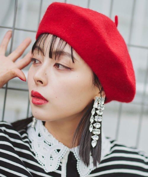 Narcissus（ナルシス）の「【Narcissus】シンプルベレー帽（ハンチング/ベレー帽・レディース・ブラック/レッド/ピンク/ブルー・FREE）」の11枚目の写真