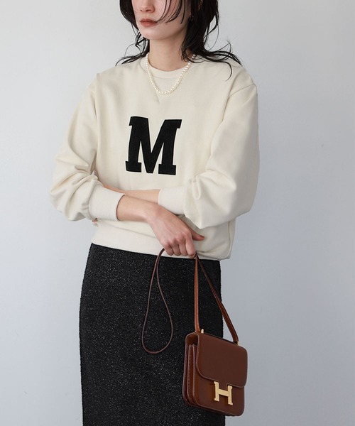 ELFRANK(エルフランク)の「ロゴプリント裏毛プルオーバー(Tシャツ/カットソー・レディース・モカ/アイボリー/チャコールグレー・FREE)」の2枚目の写真