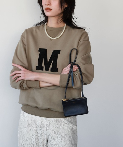 ELFRANK(エルフランク)の「ロゴプリント裏毛プルオーバー(Tシャツ/カットソー・レディース・モカ/アイボリー/チャコールグレー・FREE)」の9枚目の写真