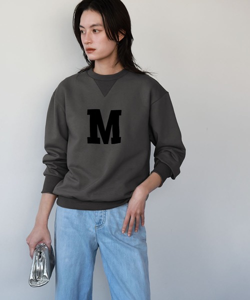 ELFRANK(エルフランク)の「ロゴプリント裏毛プルオーバー(Tシャツ/カットソー・レディース・モカ/アイボリー/チャコールグレー・FREE)」の12枚目の写真