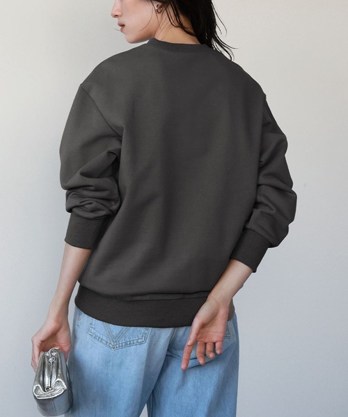 ELFRANK(エルフランク)の「ロゴプリント裏毛プルオーバー(Tシャツ/カットソー・レディース・モカ/アイボリー/チャコールグレー・FREE)」の13枚目の写真