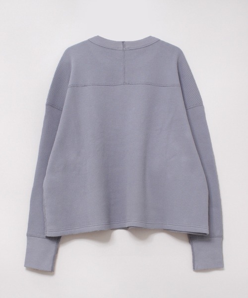 【グレーブルー】M2196 16/-ワッフルオーバーサイズプルオーバー セール】M2196 16／－ワッフルオーバーサイズプルオーバー（Tシャツ