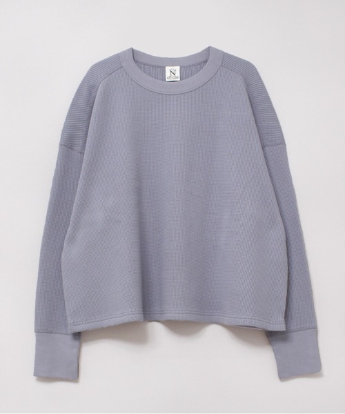 RNA-N(アールエヌエーエヌ)の「M2196 16/-ワッフルオーバーサイズプルオーバー(Tシャツ/カットソー・レディース・ミント/グレイッシュブルー/ブラック・MEDIUM)」の18枚目の写真