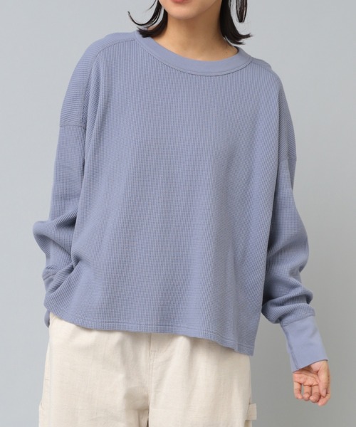 【グレーブルー】M2196 16/-ワッフルオーバーサイズプルオーバー RNA-N｜M2196 16/-ワッフルオーバーサイズプルオーバー | Rakuten