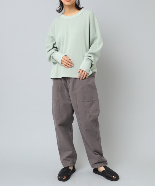 RNA-N(アールエヌエーエヌ)の「M2196 16/-ワッフルオーバーサイズプルオーバー(Tシャツ/カットソー・レディース・ミント/グレイッシュブルー/ブラック・MEDIUM)」の22枚目の写真