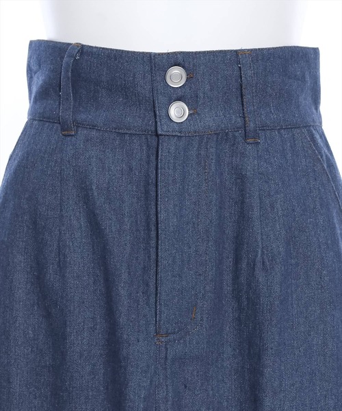 clear（クリア）の「裾フリルデニムロングスカート≪2024SS≫（デニムスカート・レディース・ブラック/インディゴブルー・S/M）」の5枚目の写真