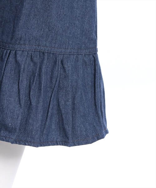clear（クリア）の「裾フリルデニムロングスカート≪2024SS≫（デニムスカート・レディース・ブラック/インディゴブルー・S/M）」の3枚目の写真