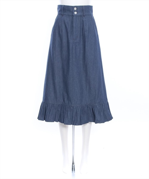 clear（クリア）の「裾フリルデニムロングスカート≪2024SS≫（デニム