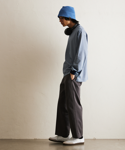 417 EDIFICE（フォーワンセブンエディフィス）の「マイクロボーダー カットソー /  ビッグシルエット / ロンT（Tシャツ/カットソー・メンズ・パープル/ベージュ/ブラウン/ブルー/チャコールグレー・MEDIUM/LARGE）」の10枚目の写真