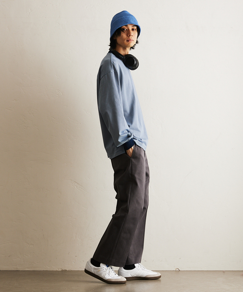 417 EDIFICE（フォーワンセブンエディフィス）の「マイクロボーダー カットソー /  ビッグシルエット / ロンT（Tシャツ/カットソー・メンズ・パープル/ベージュ/ブラウン/ブルー/チャコールグレー・MEDIUM/LARGE）」の12枚目の写真