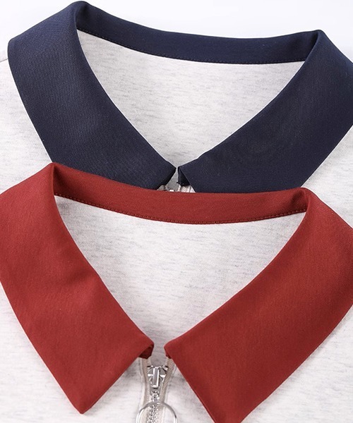 ポロカラー ハーフジップ レタリングショートスリーブトップス 24sK58765（Tシャツ/カットソー）｜KUHNMARVIN（クエンマウエ）