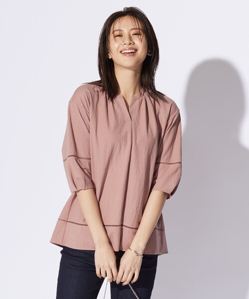 J.PRESS Ladies（J.プレス レディス）の「ナチュラルジャージー カットソー（Tシャツ/カットソー・レディース・ネイビー系/ライトグリーン系/ホワイト系/ダルブルー系/オレンジ系/ピンク系・SMALL）」の6枚目の写真