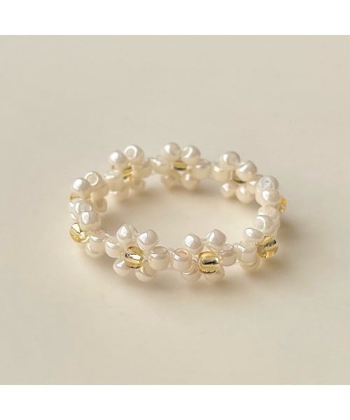 tone（トーン）の「【tanmen】フラワービーズリング(MA)（リング・レディース・ゴールド/シルバー・FREE）」の2枚目の写真