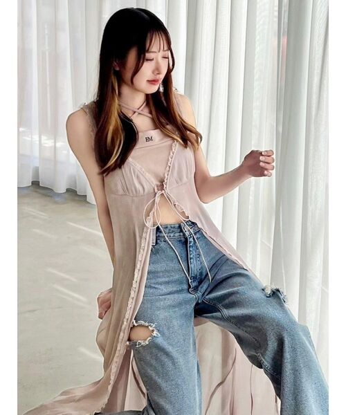 EATME（イートミー）の「カットアウトデニムワイドパンツ（デニムパンツ・レディース・ブラック/ブルー/アイボリー・SMALL/MEDIUM）」の18枚目の写真