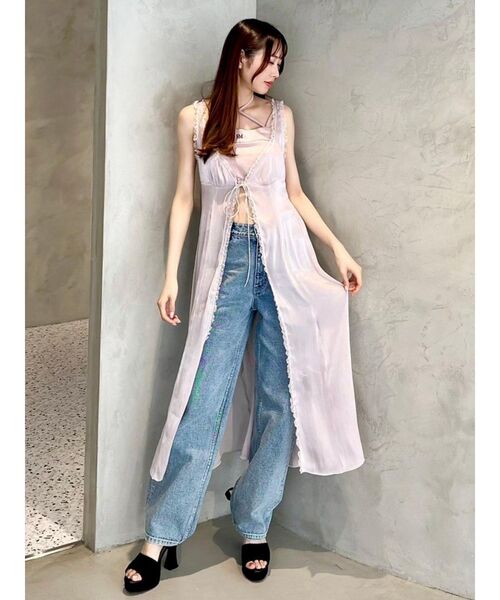 EATME（イートミー）の「カットアウトデニムワイドパンツ（デニムパンツ・レディース・ブラック/ブルー/アイボリー・SMALL/MEDIUM）」の19枚目の写真