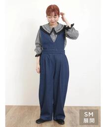 Samansa Mos2 | 【Sサイズ / WEB限定】デニム/ツイルタックサロペット(デニムパンツ)