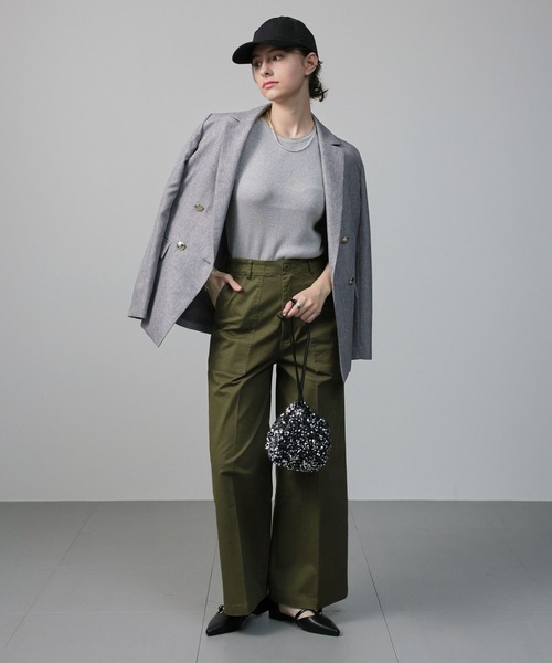 saloon（サルーン）の「SALOON(サルーン)/《再入荷・新色登場》ダブルテーラードジャケット（テーラードジャケット・レディース・ネイビー/グレー/ライトカーキ・SMALL/MEDIUM）」の14枚目の写真