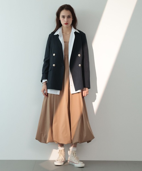 saloon（サルーン）の「SALOON(サルーン)/《再入荷・新色登場》ダブルテーラードジャケット（テーラードジャケット・レディース・ネイビー/グレー/ライトカーキ・SMALL/MEDIUM）」の17枚目の写真