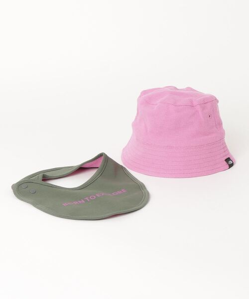 THE NORTH FACE(ザノースフェイス)の「ザ ノース フェイス THE NORTH FACE Baby Hat Bib Set_ベビー ハット ビブセット(その他ベビー用品・キッズ・オフホワイト/エメラルド/パープル・J/M)」の1枚目の写真