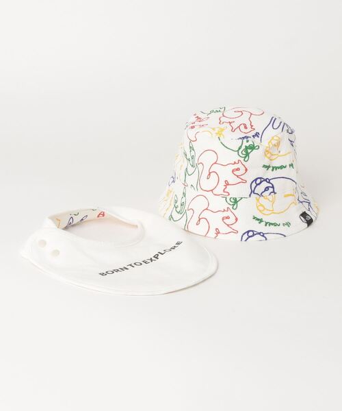 THE NORTH FACE(ザノースフェイス)の「ザ ノース フェイス THE NORTH FACE Baby Hat Bib Set_ベビー ハット ビブセット(その他ベビー用品・キッズ・オフホワイト/エメラルド/パープル・J/M)」の2枚目の写真