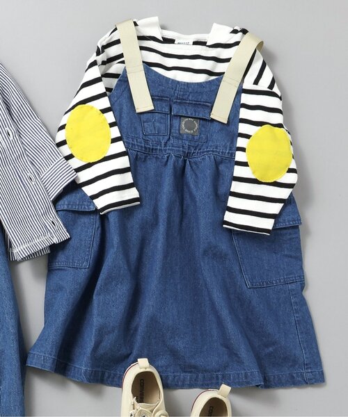 BREEZE（ブリーズ）の「ドローコードジャンパースカート（ジャンパースカート・キッズ・インディゴブルー/ブラック・80/90/100/110/120/130/140）」の2枚目の写真