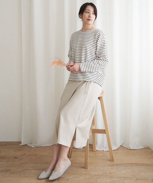 IKKA LOUNGE(イッカラウンジ)の「ラップスカート(スカート・レディース・オートミール/ダークネイビー・M/L/S)」の12枚目の写真