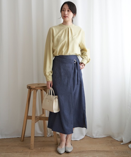 IKKA LOUNGE(イッカラウンジ)の「ラップスカート(スカート・レディース・オートミール/ダークネイビー・M/L/S)」の10枚目の写真
