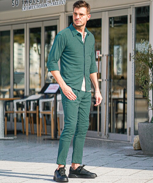 SOMEDIFF(サムディフ)の「楊柳スキニーパンツ メンズ スリムストレッチパンツ タイト ブラック ベージュ グリーン 春服(その他パンツ・メンズ・グリーン/ブラック/ベージュ・L/M/XL)」の16枚目の写真
