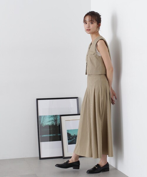 N.(N. Natural Beauty Basic)(エヌエヌナチュラルビューティーベーシック)の「◆クロップドジレスカートセット(ワンピース・レディース・チャコールグレー/ベージュ系その他・MEDIUM)」の15枚目の写真