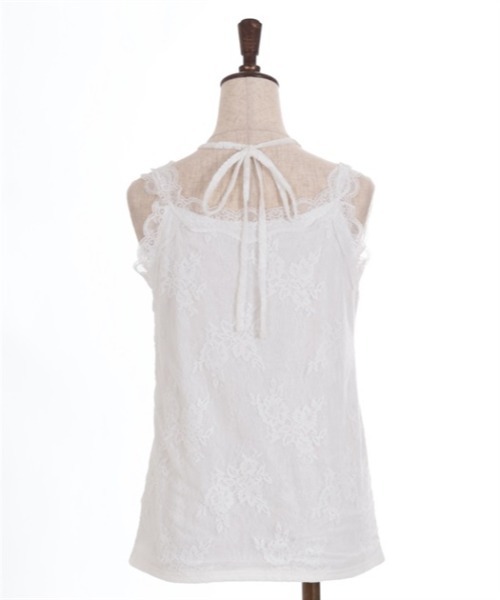 axes femme（アクシーズファム）の「３ＷＡＹ総レースタンク（タンクトップ・レディース・ブラック/サックスブルー/モカ/ホワイト/ダークブラウン/ワイン・FREE）」の9枚目の写真