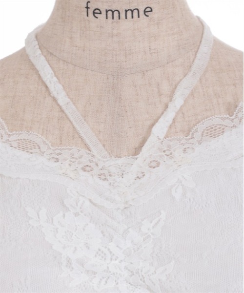 axes femme（アクシーズファム）の「３ＷＡＹ総レースタンク（タンクトップ・レディース・ブラック/サックスブルー/モカ/ホワイト/ダークブラウン/ワイン・FREE）」の12枚目の写真