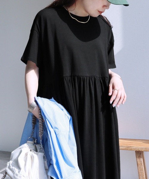 reca（レカ）の「ウエストギャザー切替ワンピース（ワンピース）」 - WEAR