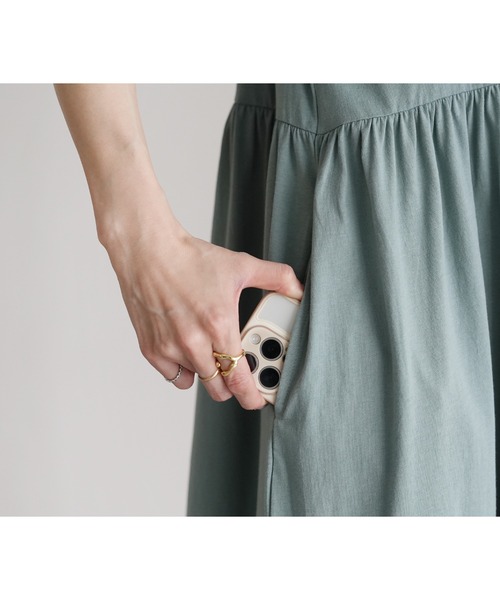 reca（レカ）の「ウエストギャザー切替ワンピース（ワンピース・レディース・ブラック/ベージュ/ブルー系その他/ライム/ピンク系その他/グリーン系その他/チャコールグレー・M）」の21枚目の写真