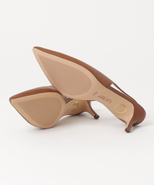 Lolah バーニッシュド レザー バックストラップ パンプス