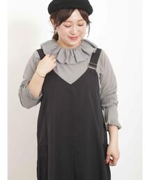 Samansa Mos2 | フリル襟綿チュールトップス(Tシャツ/カットソー)