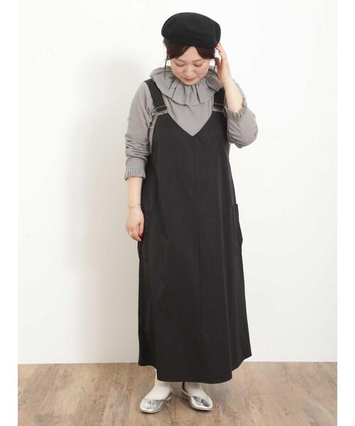 Samansa Mos2（サマンサ モスモス）の「フリル襟綿チュールトップス（Tシャツ/カットソー・レディース・ブラック/オフホワイト/グリーン・F）」の9枚目の写真