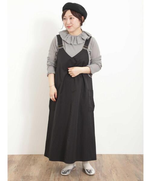 Samansa Mos2（サマンサ モスモス）の「フリル襟綿チュールトップス（Tシャツ/カットソー・レディース・ブラック/オフホワイト/グリーン・F）」の10枚目の写真