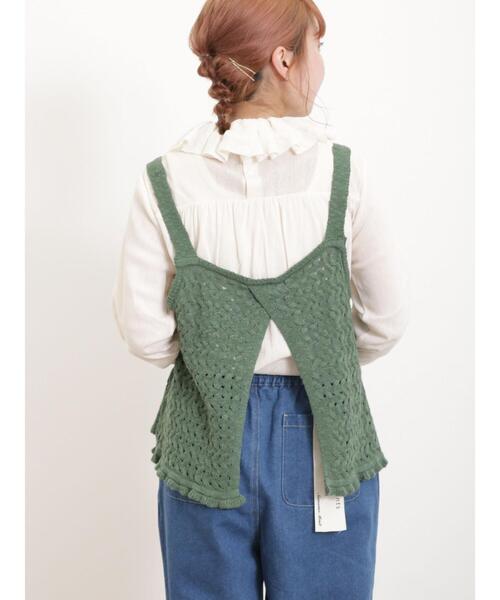 Samansa Mos2（サマンサ モスモス）の「フリル襟綿チュールトップス（T