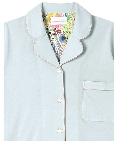 une nana cool(ウンナナクール)の「MADE WITH LIBERTY FABRIC 綿混ソフト天竺 半袖パジャマ(ルームウェア/パジャマ・レディース・フレッシュイエロー/フューシャピンク/ボルドー/アイボリー/オレンジ/グレー/ネイビー/サックスブルー・M/L)」の20枚目の写真