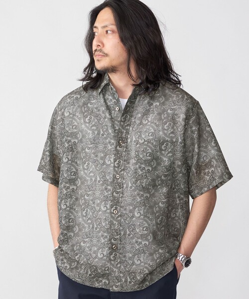 SHIPS(シップス)の「SHIPS: メッシュ プリント レギュラーカラー ショートスリーブ シャツ(シャツ/ブラウス・メンズ・ベージュ/グレー/ブルー/ナチュラル/ネイビー・SMALL/MEDIUM/LARGE/X-LARGE)」の22枚目の写真