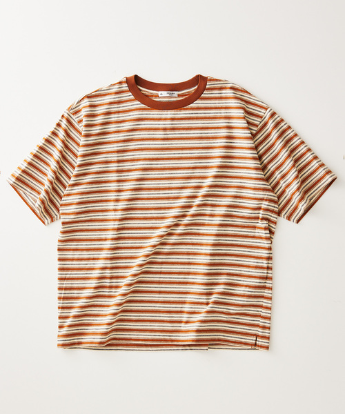 JOURNAL STANDARD relume（ジャーナルスタンダード　レリューム）の「【HOUSE HOLD / ハウスホールド】 マルチボーダーTシャツ（Tシャツ/カットソー・メンズ・ブラック/キャメル/グリーン・MEDIUM/LARGE）」の7枚目の写真