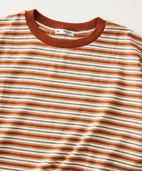JOURNAL STANDARD relume（ジャーナルスタンダード　レリューム）の「【HOUSE HOLD / ハウスホールド】 マルチボーダーTシャツ（Tシャツ/カットソー・メンズ・ブラック/キャメル/グリーン・MEDIUM/LARGE）」の8枚目の写真