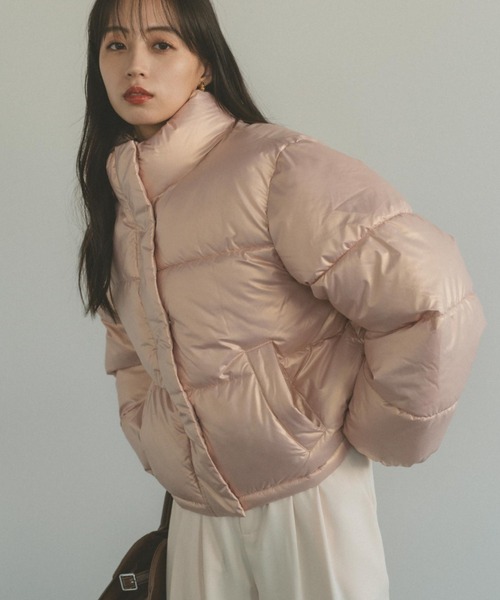 VANNIE U（ヴァニーユー）の「ドロスト中綿ショートコート（ブルゾン・レディース・ピンク/ホワイト/ブラック・FREE）」の6枚目の写真