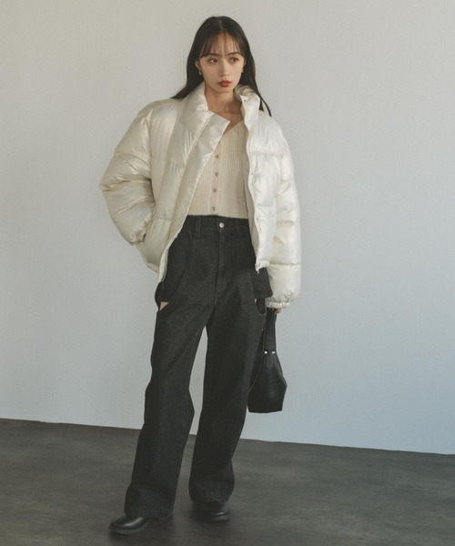 VANNIE U（ヴァニーユー）の「ドロスト中綿ショートコート（ブルゾン・レディース・ピンク/ホワイト/ブラック・FREE）」の11枚目の写真