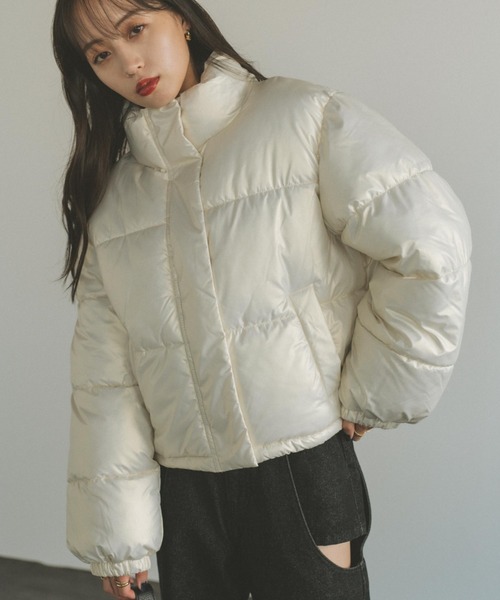VANNIE U（ヴァニーユー）の「ドロスト中綿ショートコート（ブルゾン・レディース・ピンク/ホワイト/ブラック・FREE）」の14枚目の写真